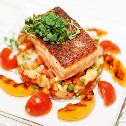 grilled salmon peach salsa