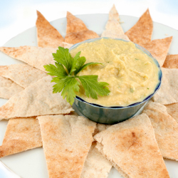 pita wedges crunchy lentil spread