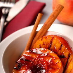 sweet grilled peach halves