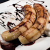 chocolate drizzled bananas yogurt