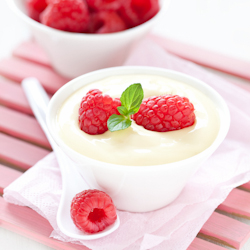airy white chocolate pudding