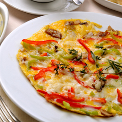 baked goat cheese omelette