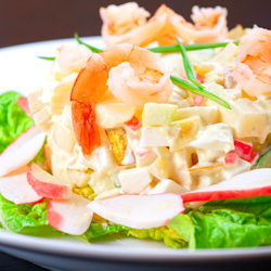 crunchy seafood salad greens