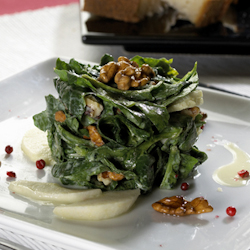 curried apple nut spinach salad