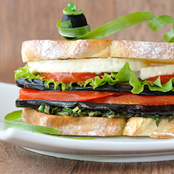 eggplant tomato toasted sandwiches