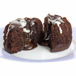 flourless chocolate pistachio lava cakes