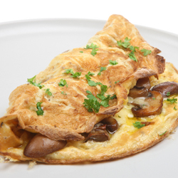 hearty mushroom omelette
