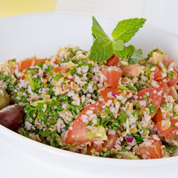 lemon farro tomato salad