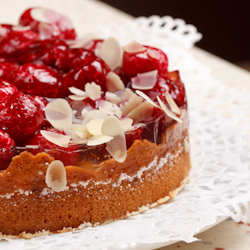 moist almond cake cherries
