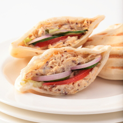 shredded balsamic chicken pitas