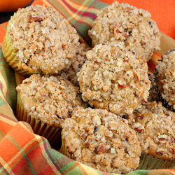 spiced pumpkin pecan muffins