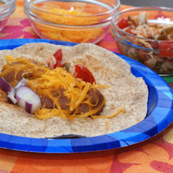 spicy two bean cheese burritos