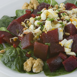 spinach salad homemade blue cheese dressing