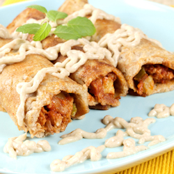 vegetable stuffed crepes sour cream sauce