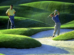 golfers with clubs