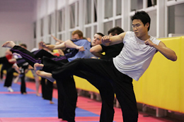 martial arts class kick