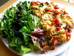omelette and salad
